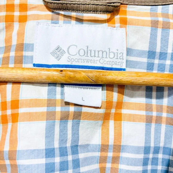 COLUMBIA Tan cotton zip jacket with pockets | Outdoor casual layer | Large * - Picture 9 of 10